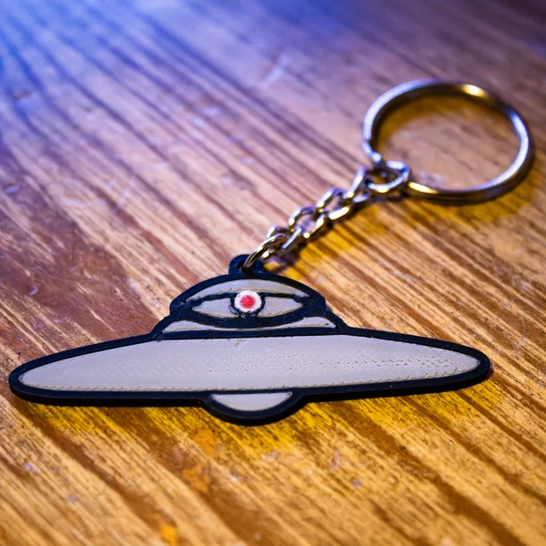White Saucer Keychain